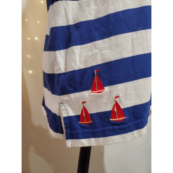 Quacker Factory Set of 2 Nautical Sailboat Rhinestone Short Sleeve Tops Size 3X - Picture 9 of 12